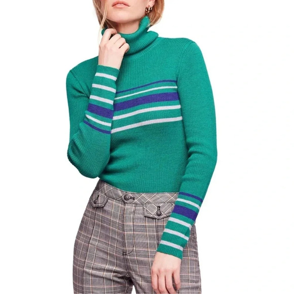 Free People Aspen Wool Ribbed Turtleneck Sweater Size S - Picture 7 of 8